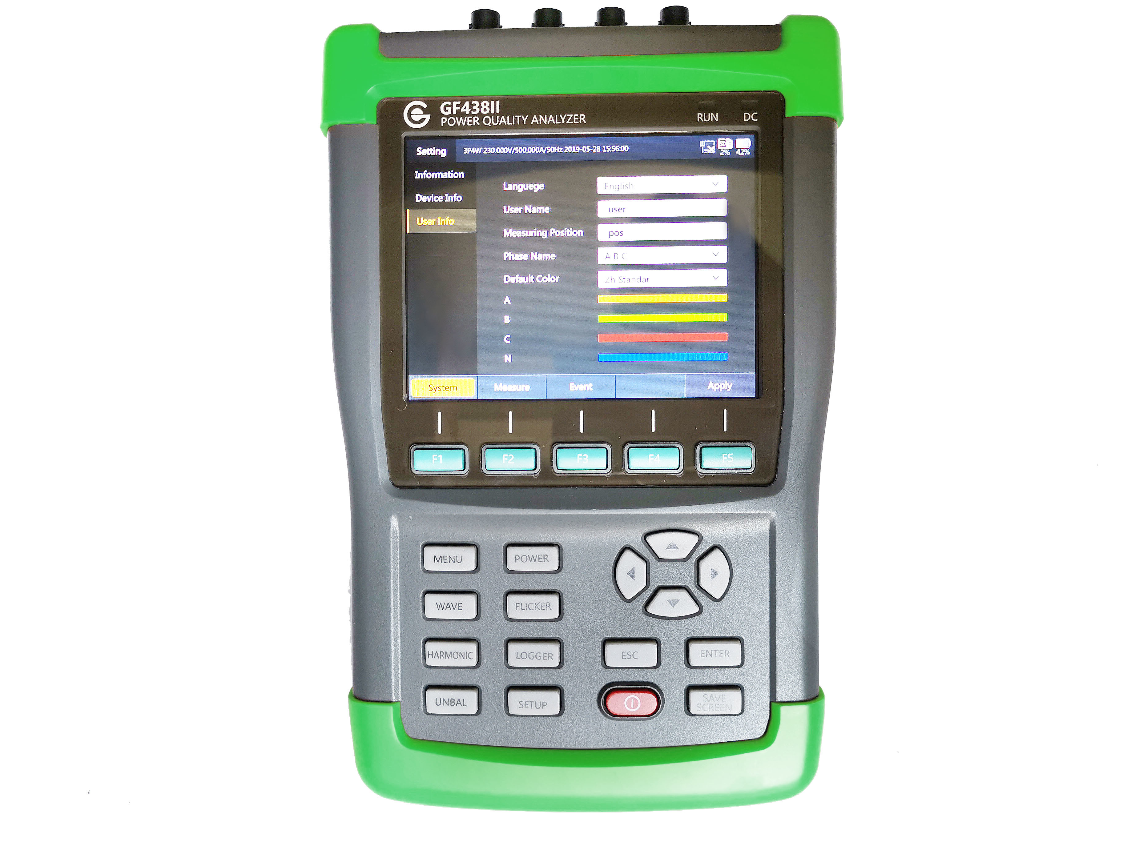 GFUVE Handheld Three Phase Power Quality Analyser High Precision 32G Memory