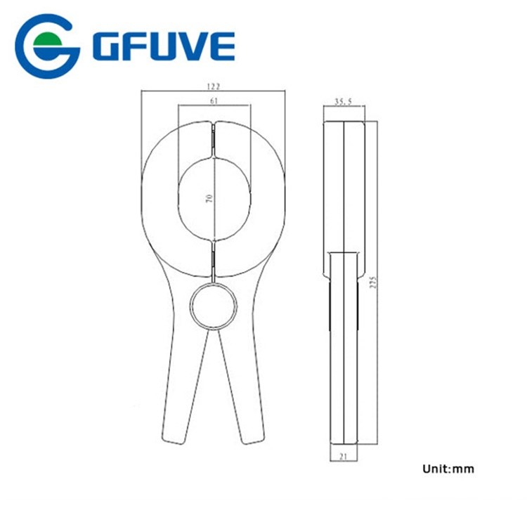 GFUVE Q70 Clamp Type 600A AC Current Probe Voltage Output Accuracy 0.5 % For Bus Bar