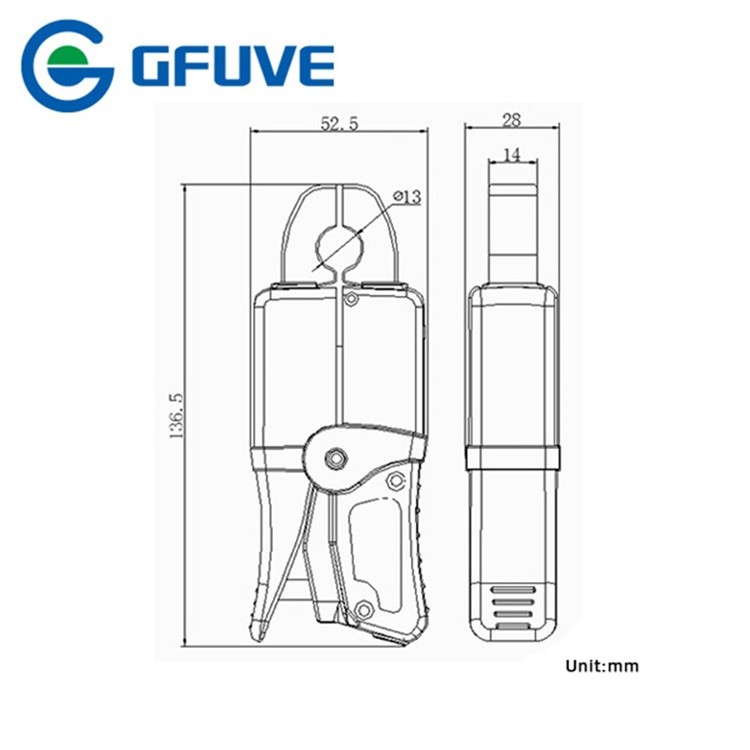 GFUVE XQ13 Electrical Inductive AC Current Probe Clamp Type 100MA Current Measurements