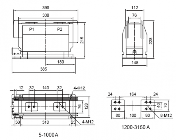 Indoor 10KV Low Voltage High Current Transformer Accuracy Class 0.5